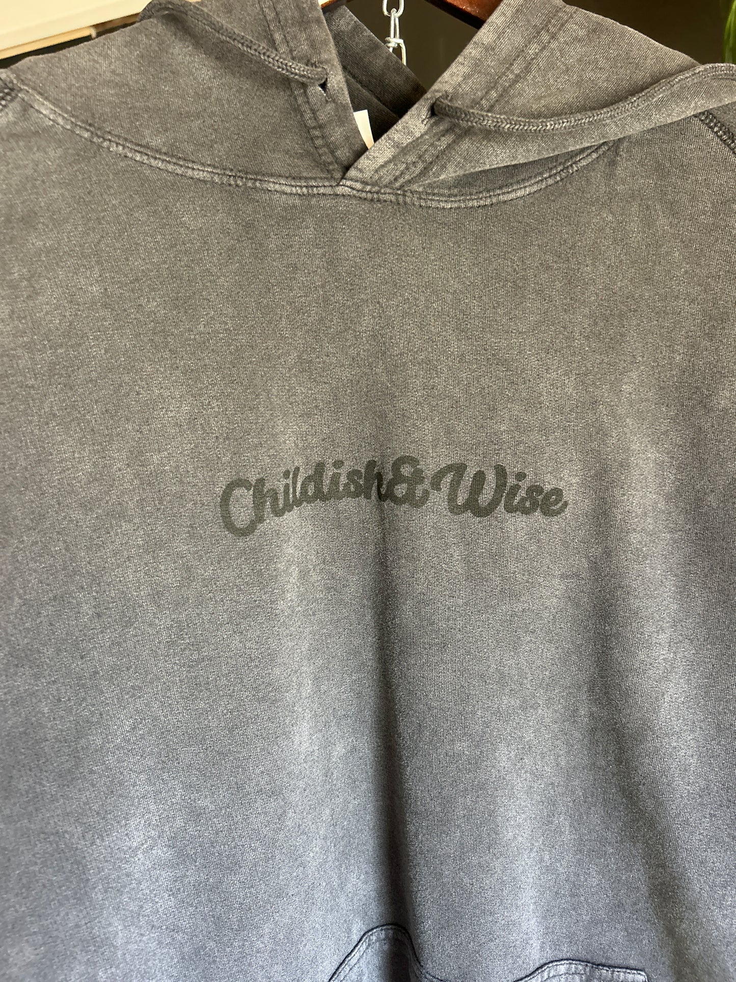 100% Cotton XL Hoodie Washed Grey