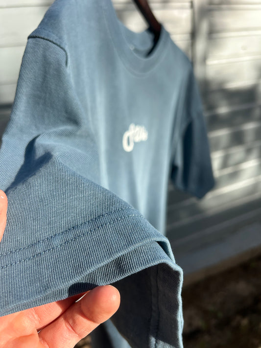 100% Cotton Premium Tee (Pebble Blue)