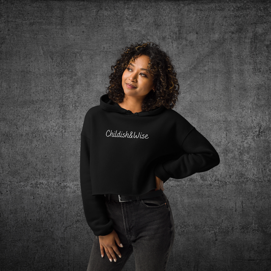 Childish & Wise - Crop Hoodie (Black)