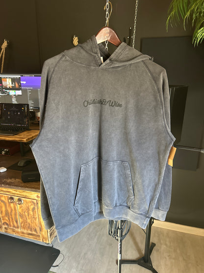 100% Cotton XL Hoodie Washed Grey
