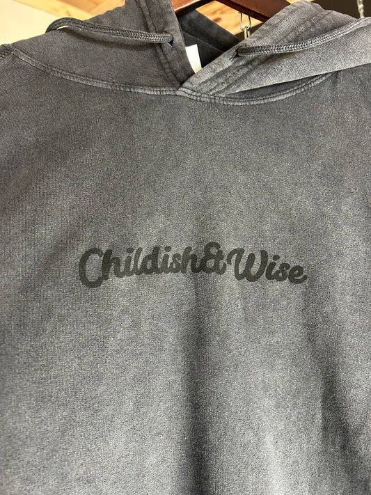 100% Cotton XL Hoodie Washed Grey