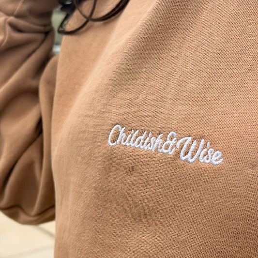 Childish & Wise - Embroidered Hoodie (Pigment Burro)